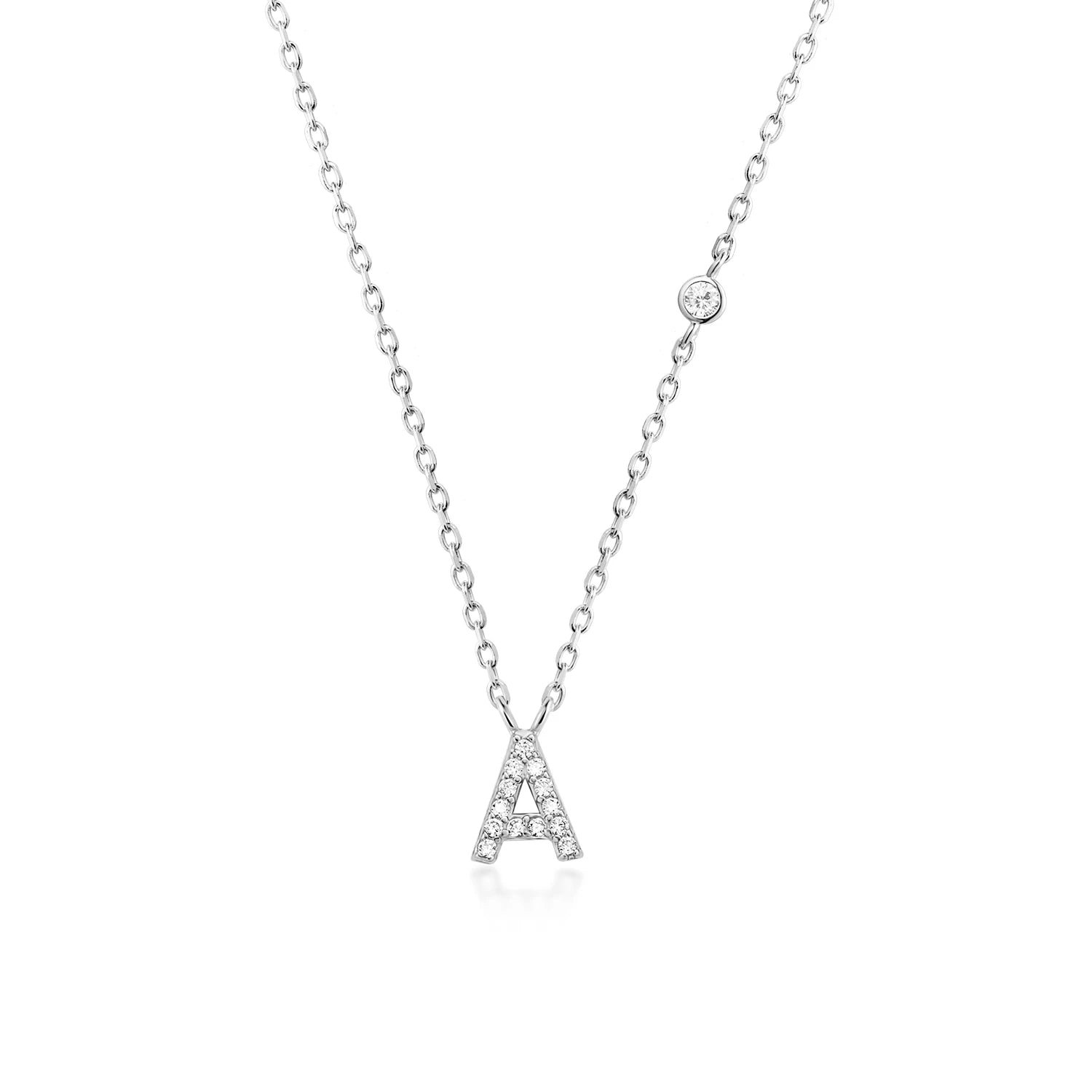 Initial Alphabet Necklace - 925 Sterling Silver