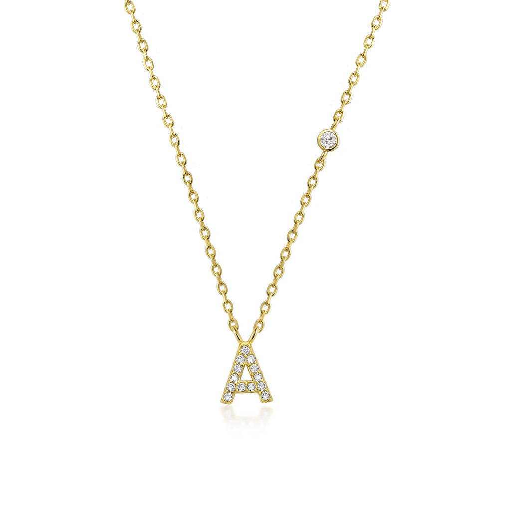Initial Alphabet Necklace - 925 Sterling Silver
