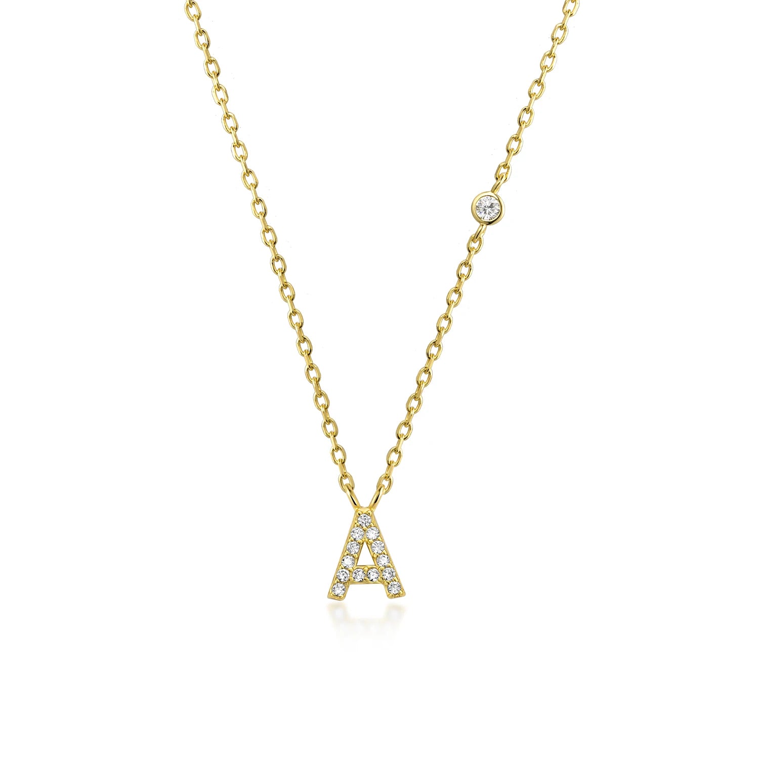 Initial Alphabet Necklace - 925 Sterling Silver