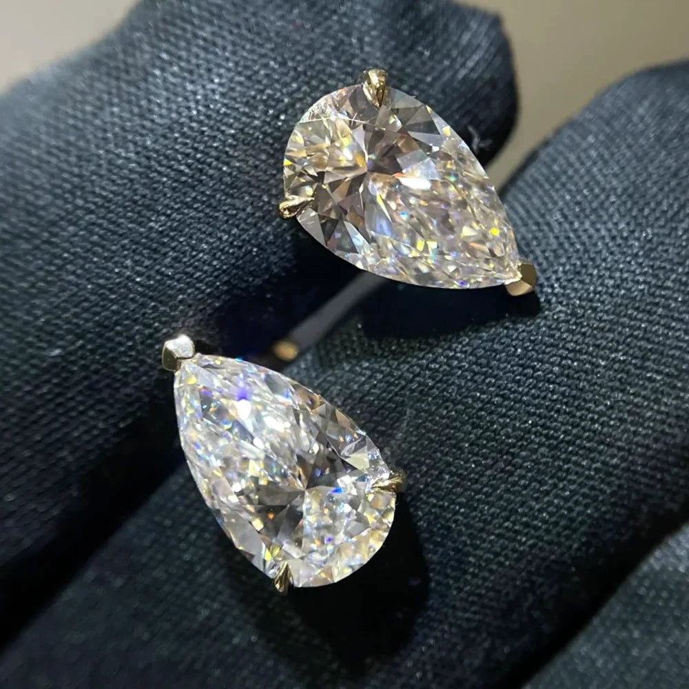 Pear Cut Earrings D Color Waterdrop