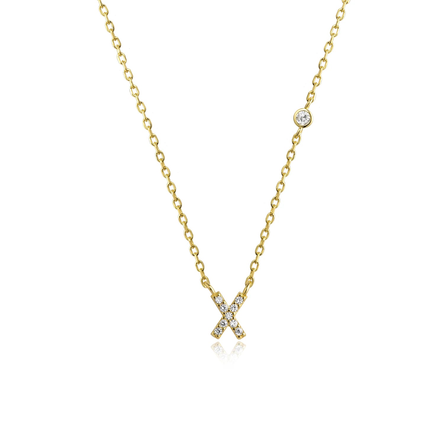 Initial Alphabet Necklace - 925 Sterling Silver