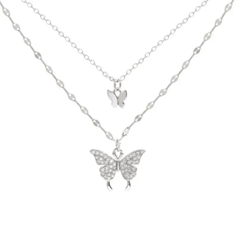 Butterfly Double Layer Necklace