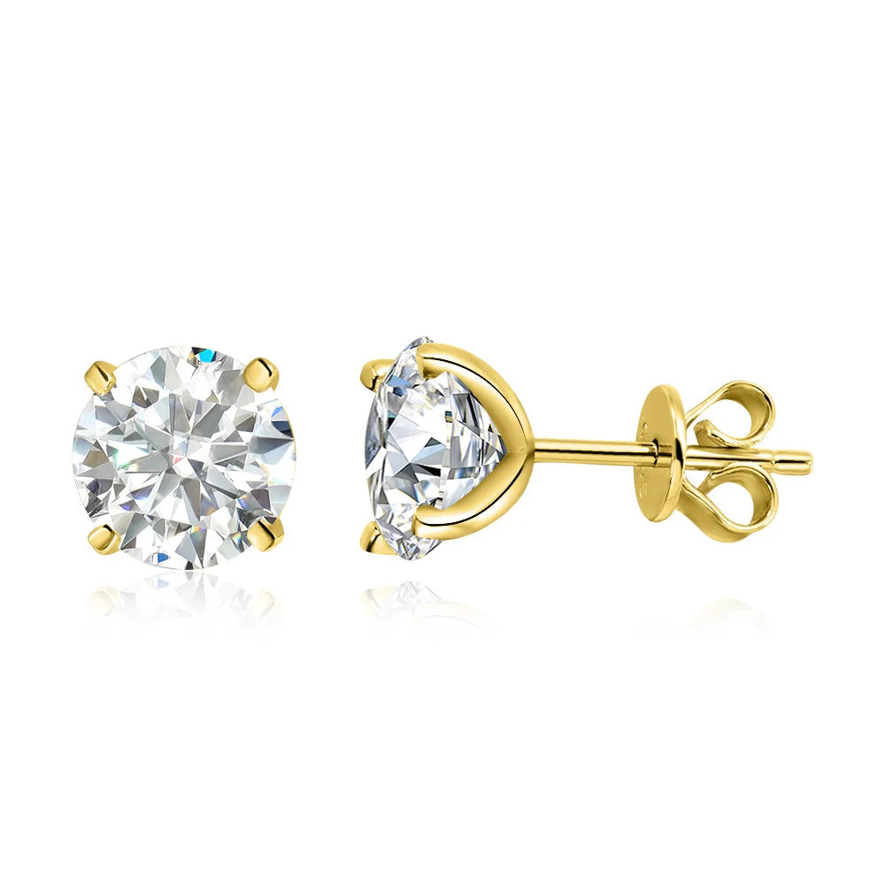 Moissanite Stud Earrings - 925 Sterling Silver