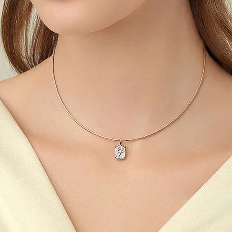 Oval Cut Moissanite Pendant Necklace
