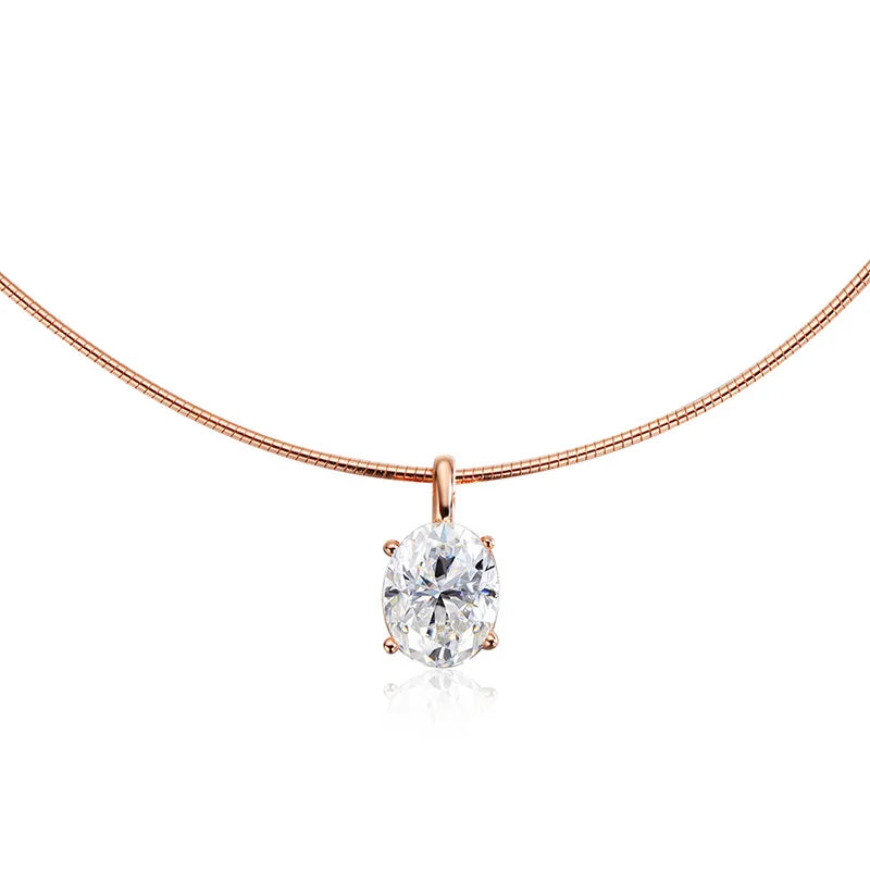 Oval Cut Moissanite Pendant Necklace