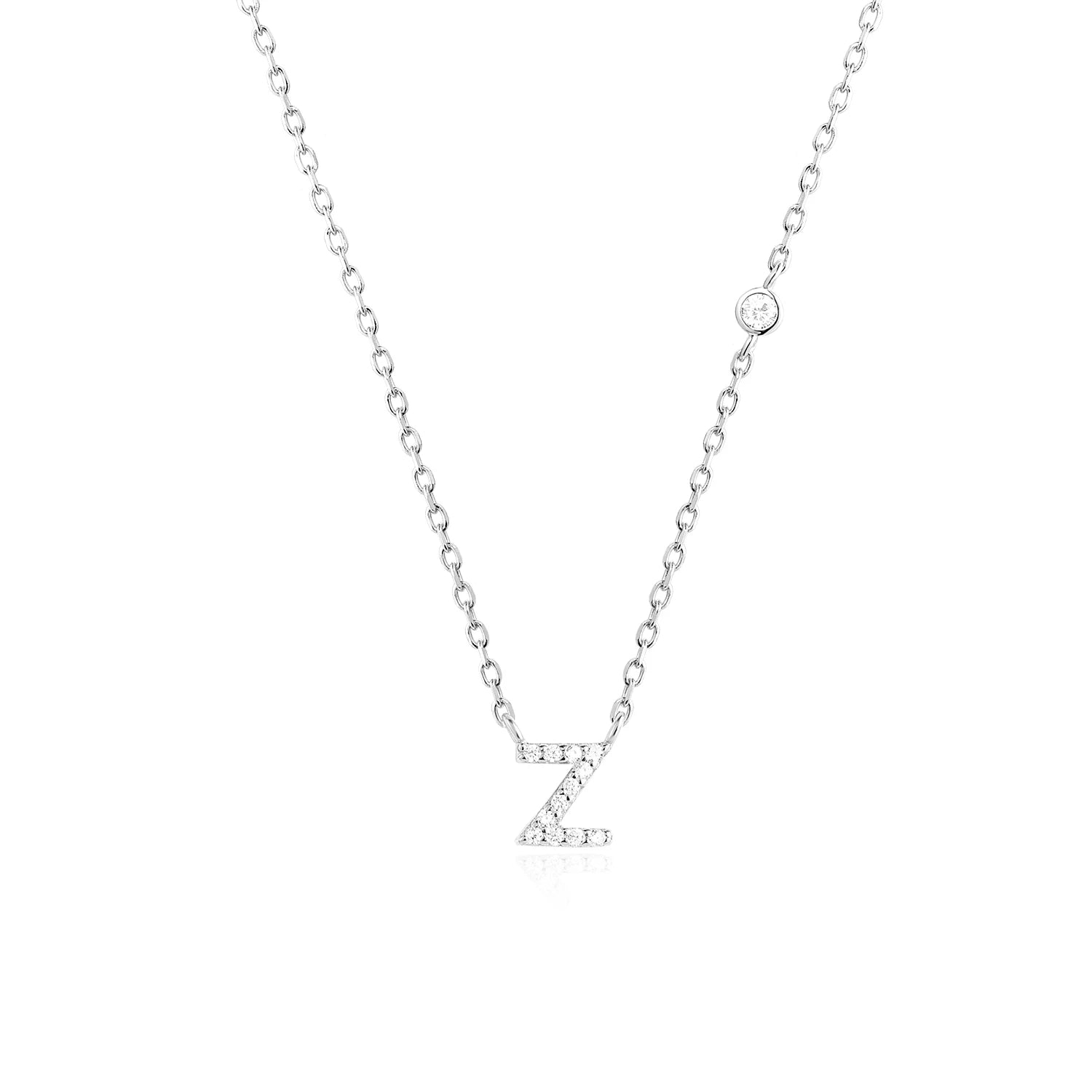 Initial Alphabet Necklace - 925 Sterling Silver