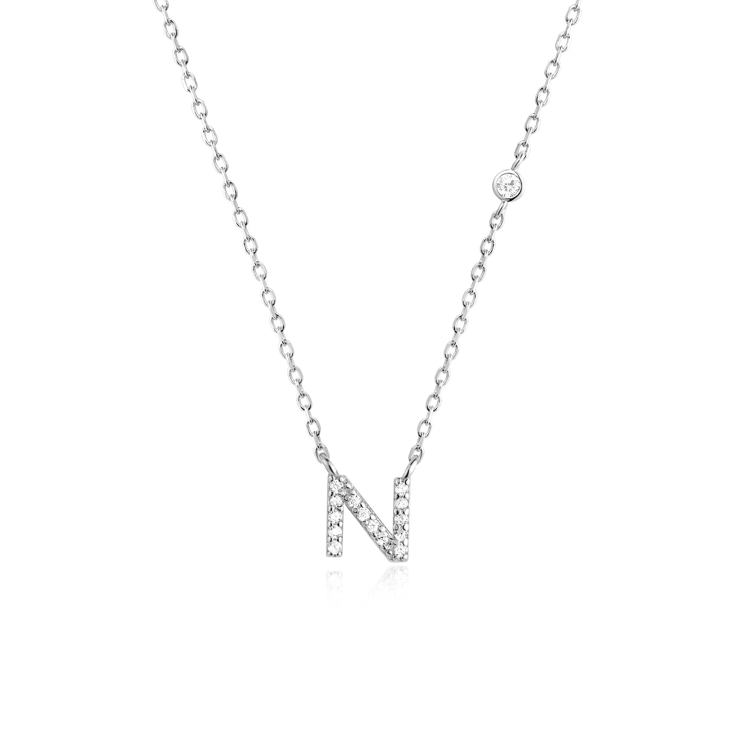 Initial Alphabet Necklace - 925 Sterling Silver