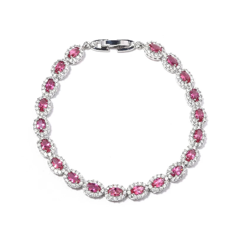 Luxury Charm Bracelet Oval Emerald Zircon Gemstone Accessories