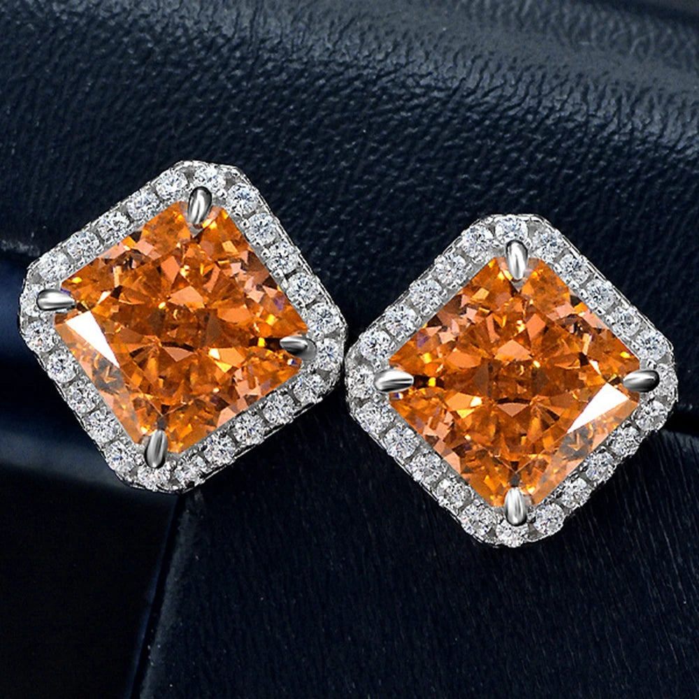 Crushed Ice Cushion Cut  Fancy Vivid Orange Sapphire