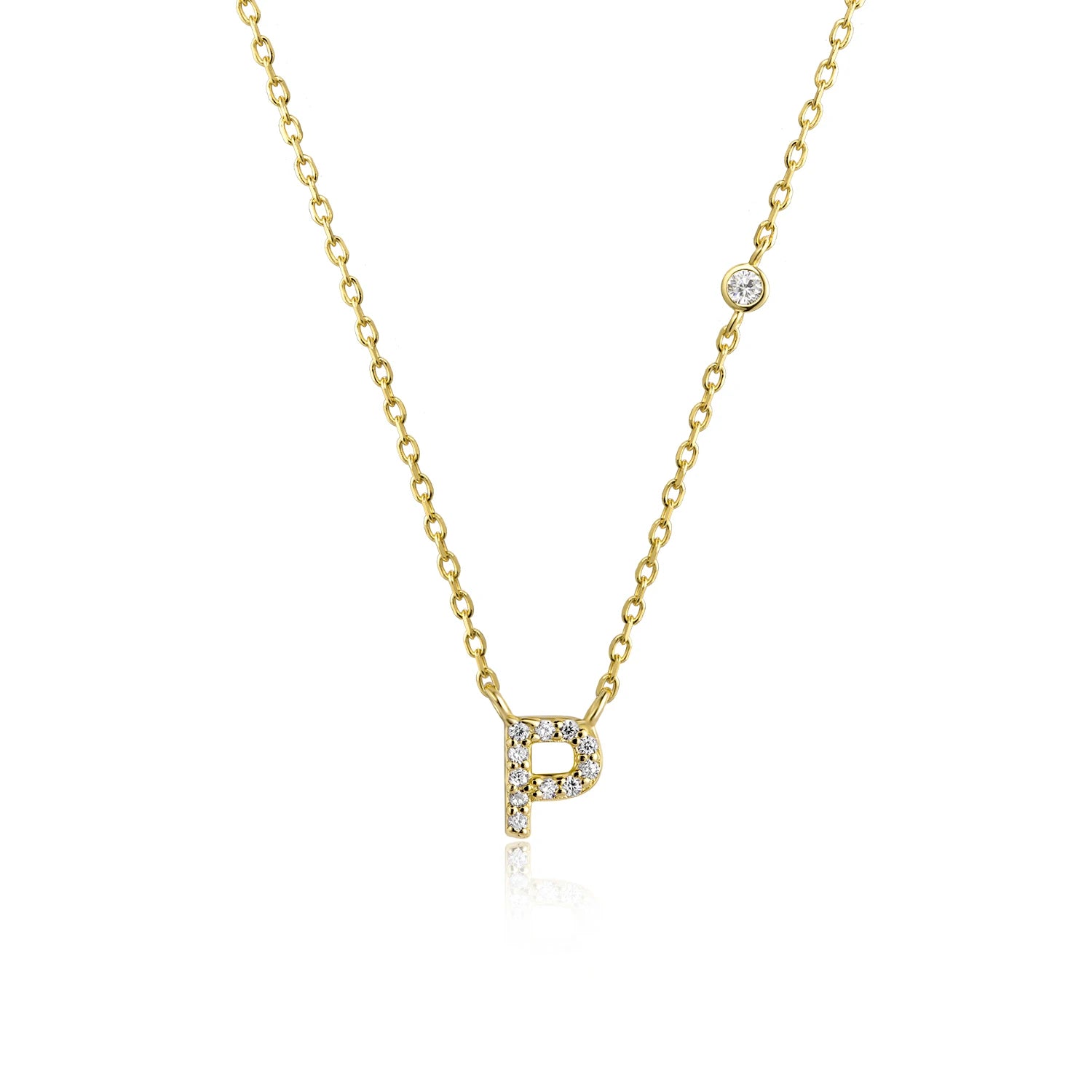 Initial Alphabet Necklace - 925 Sterling Silver
