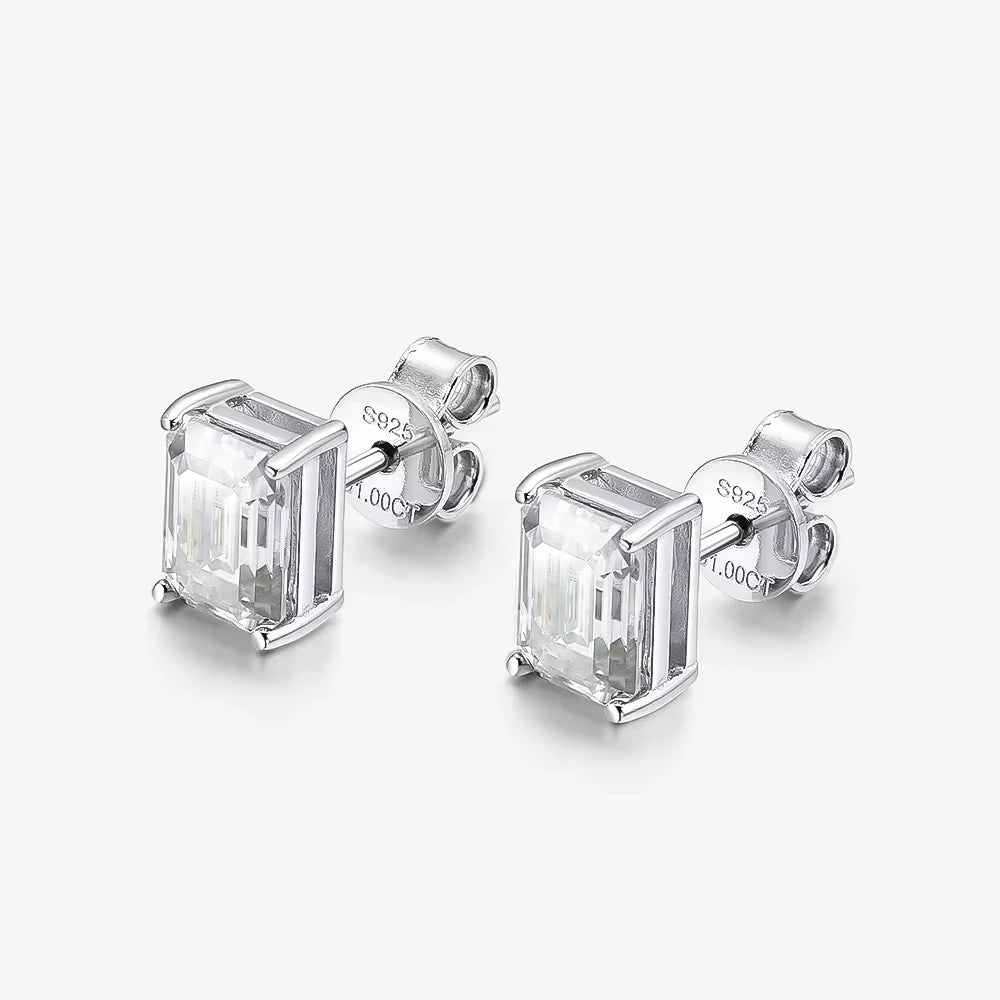 Asscher Cut  Stud Earrings