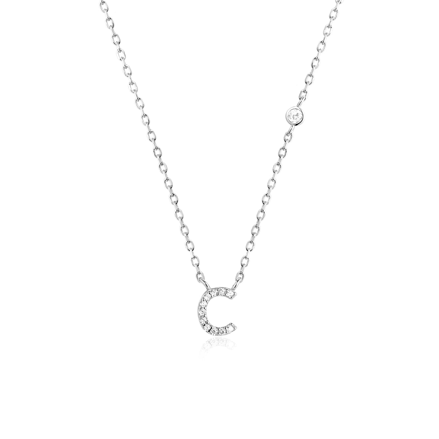 Initial Alphabet Necklace - 925 Sterling Silver