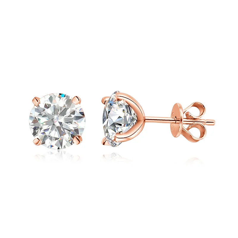 Moissanite Stud Earrings - 925 Sterling Silver