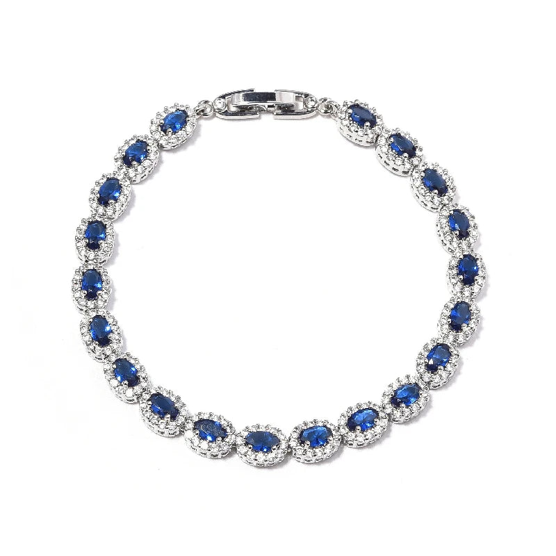 Luxury Charm Bracelet Oval Emerald Zircon Gemstone Accessories