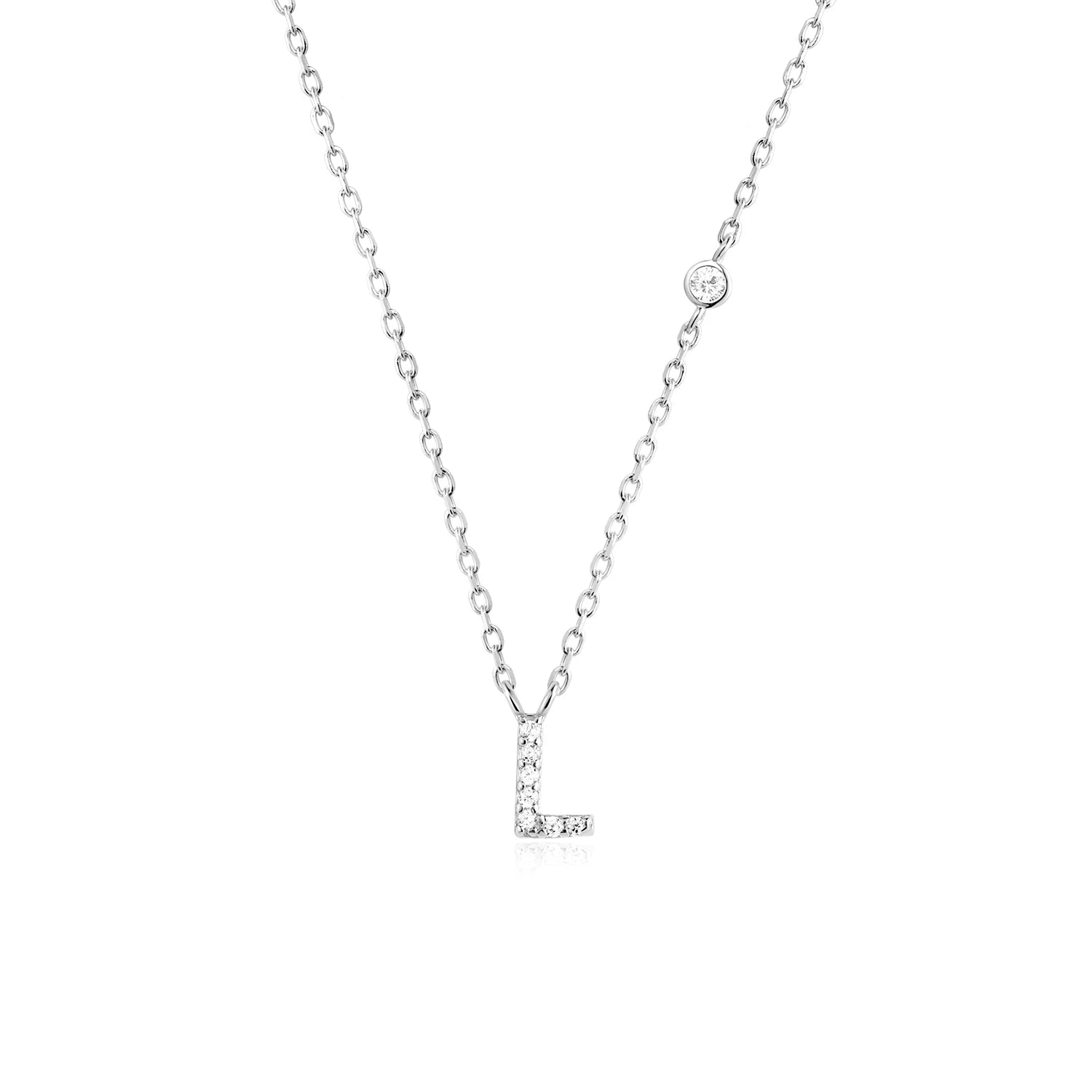 Initial Alphabet Necklace - 925 Sterling Silver