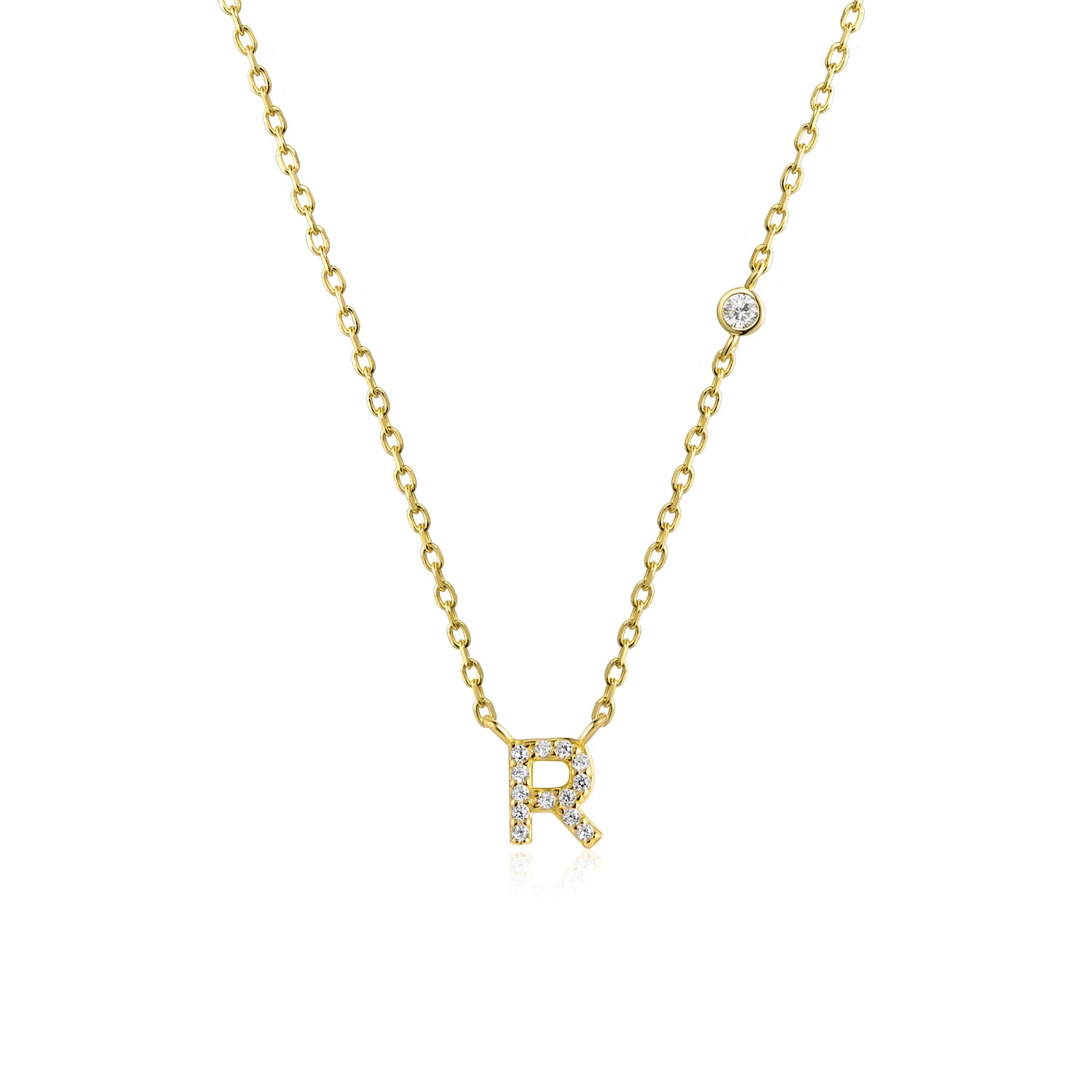 Initial Alphabet Necklace - 925 Sterling Silver