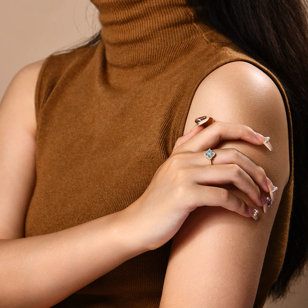 Classic Moissanite Rings for Women D Color VVS1 Real 925 Sterling Silver