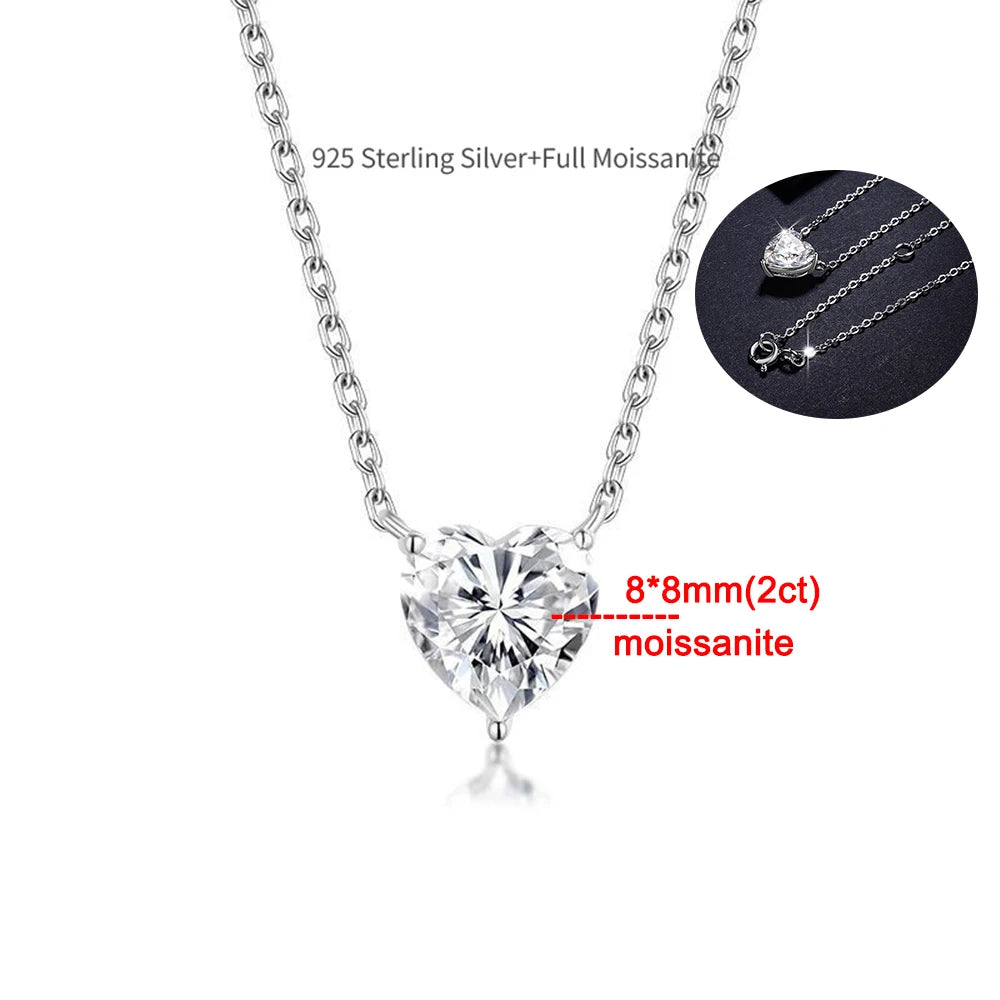 Solitaire Heart Cut Pendant Necklace