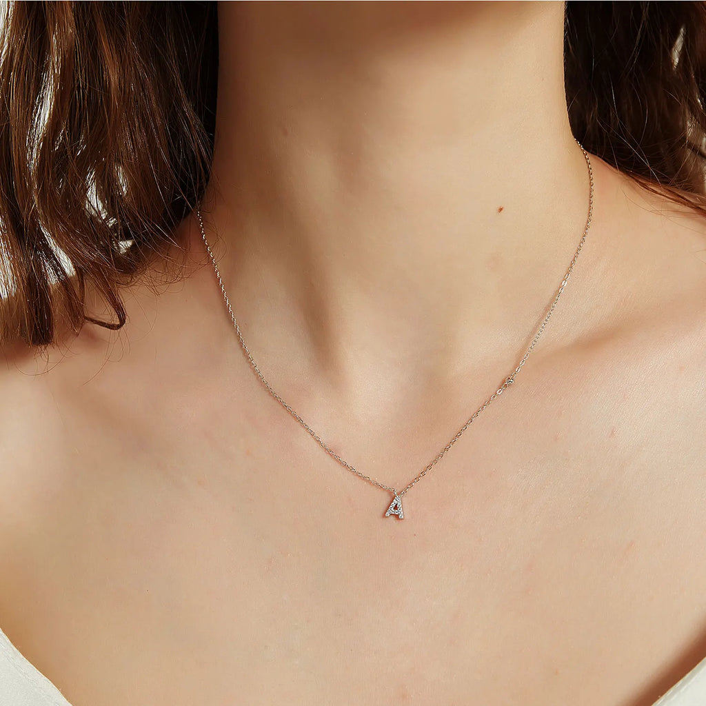 Initial Alphabet Necklace - 925 Sterling Silver