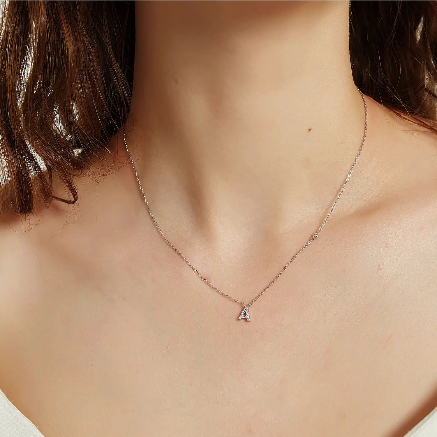 Initial Alphabet Necklace - 925 Sterling Silver