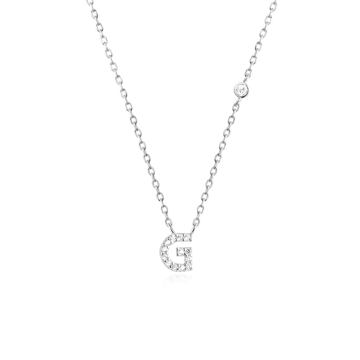 Initial Alphabet Necklace - 925 Sterling Silver