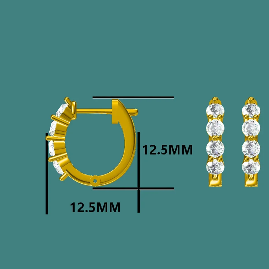 Clip Hoop Earrings Round Cut