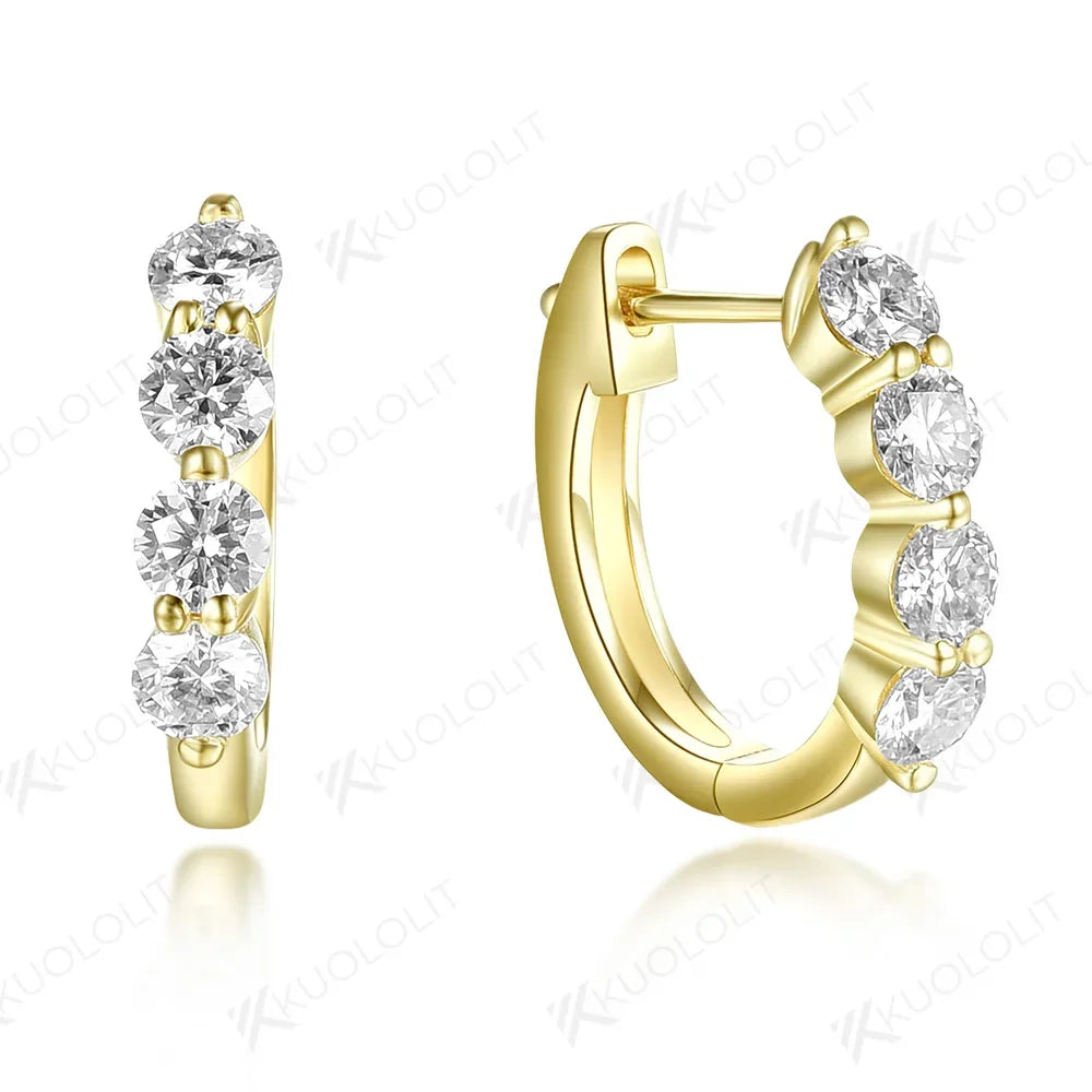 Clip Hoop Earrings Round Cut