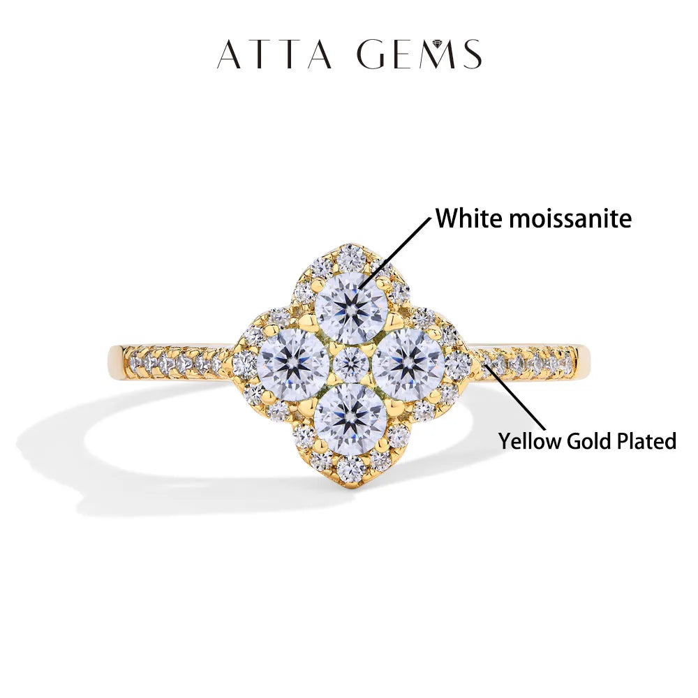 Classic Moissanite Rings for Women D Color VVS1 Real 925 Sterling Silver