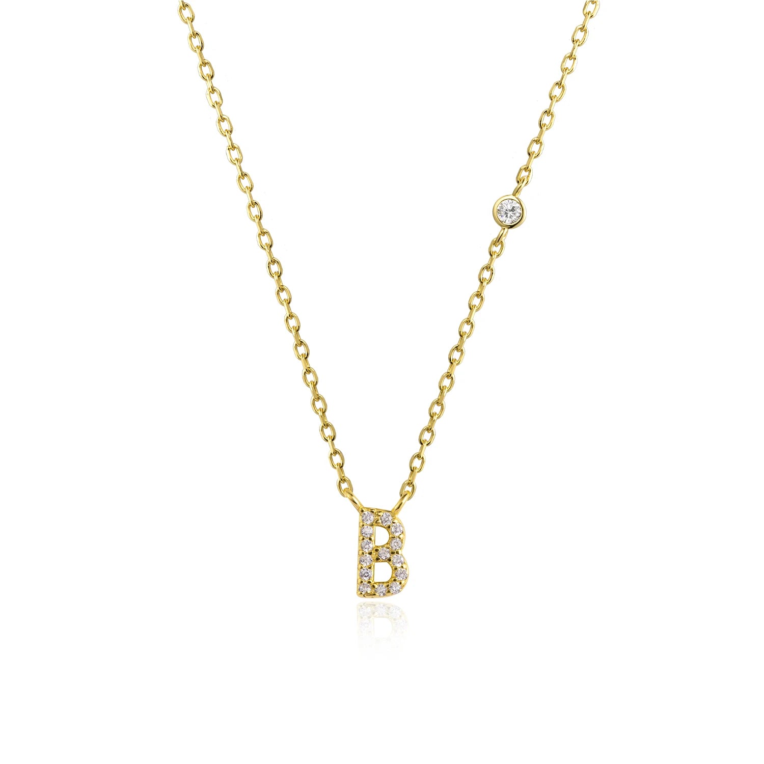Initial Alphabet Necklace - 925 Sterling Silver