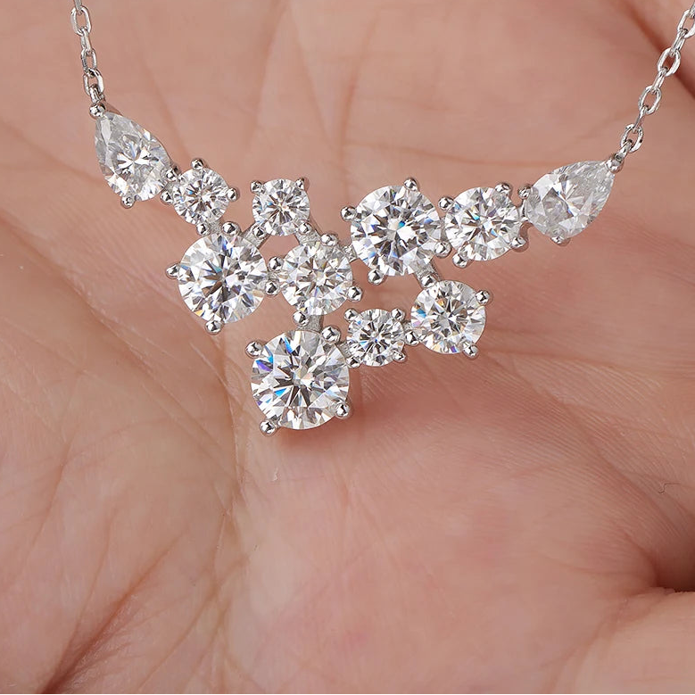 Round & Pear Cut Pendant Necklace