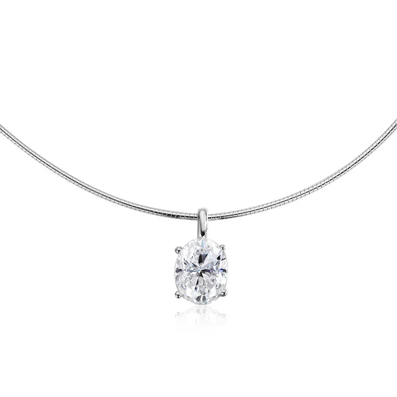 Oval Cut Moissanite Pendant Necklace