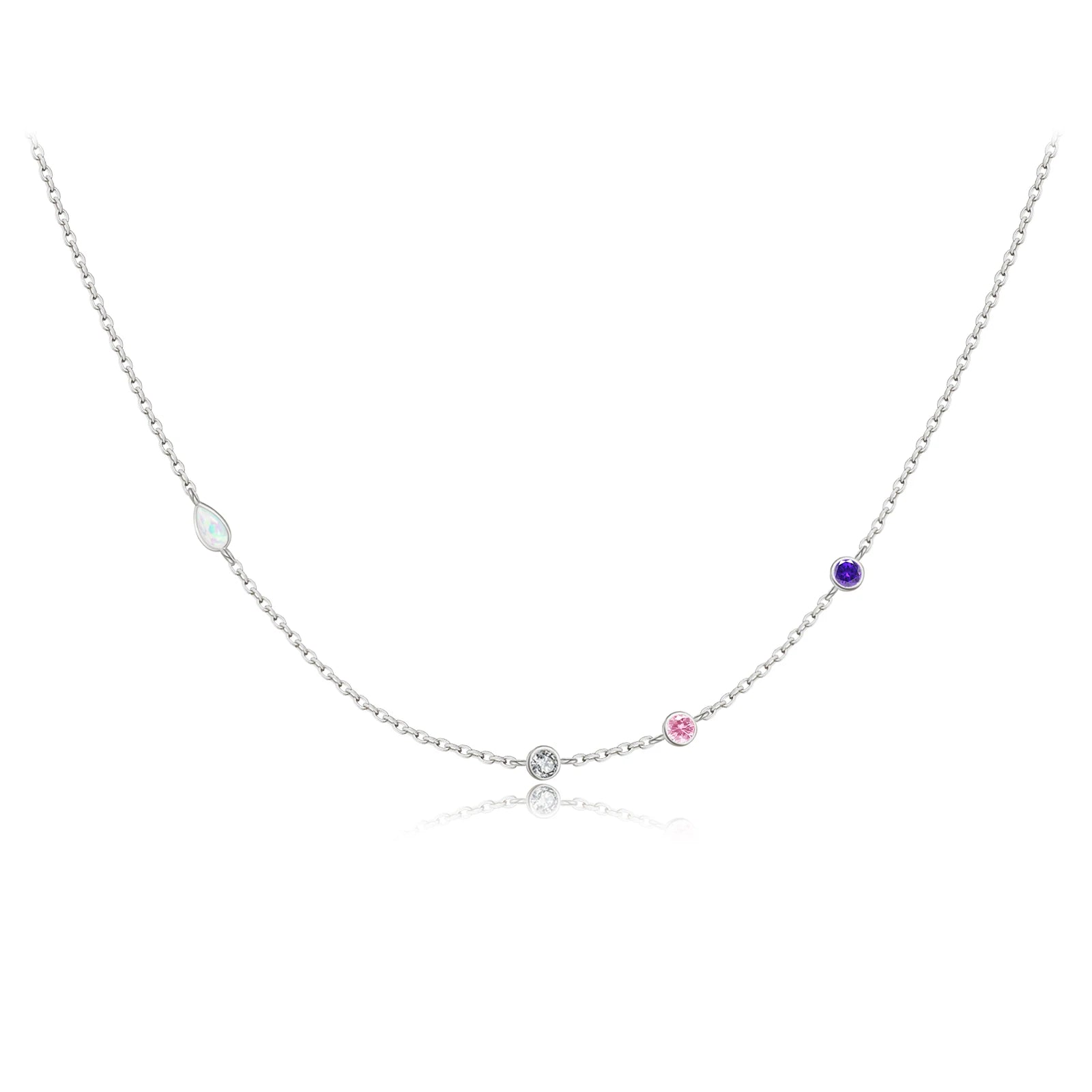 Pear Shape Opal Round Zircon Colorful Luxury Long Chain Necklace