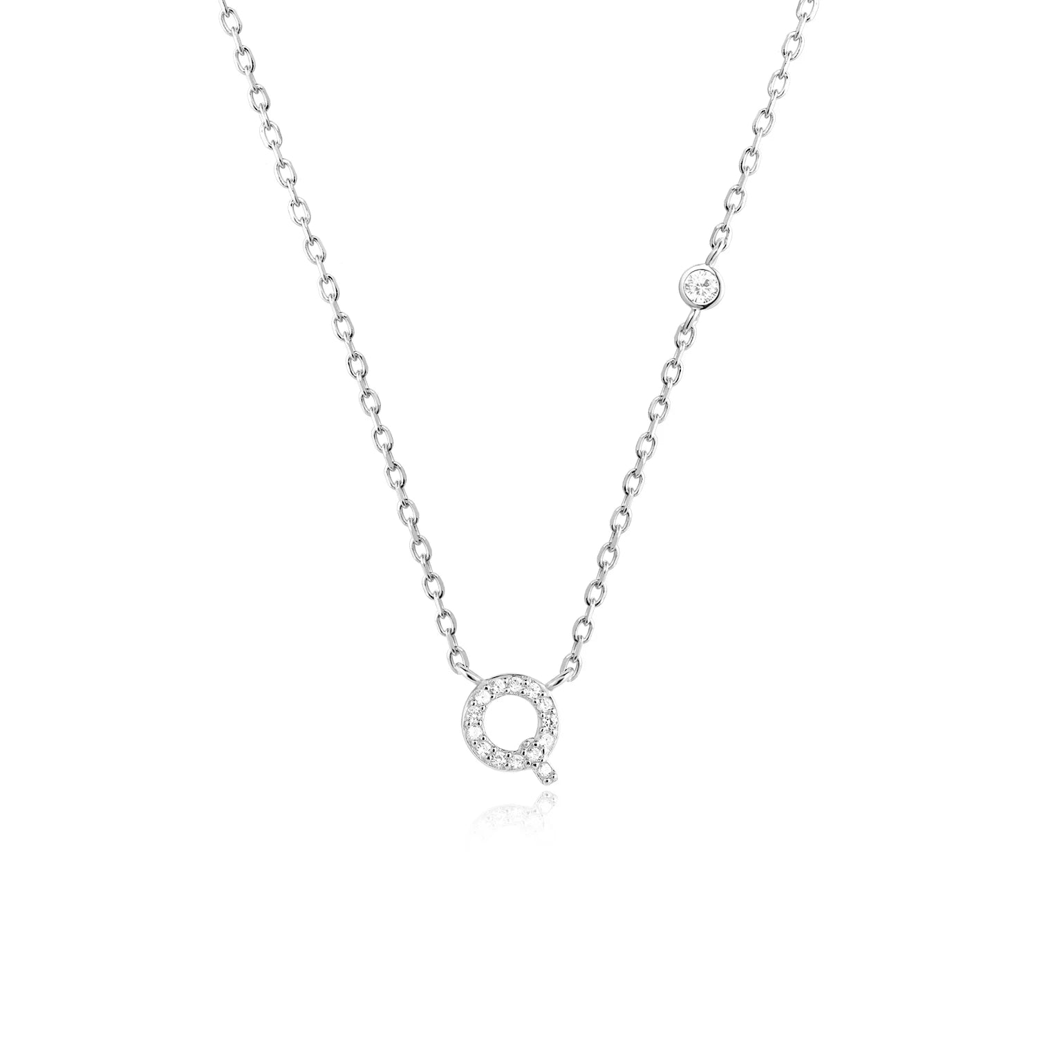 Initial Alphabet Necklace - 925 Sterling Silver