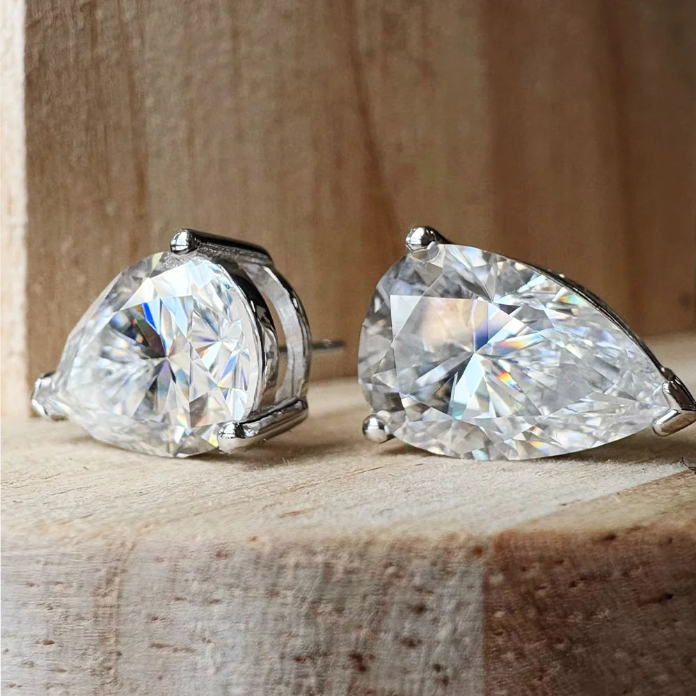 Pear Cut Earrings D Color Waterdrop