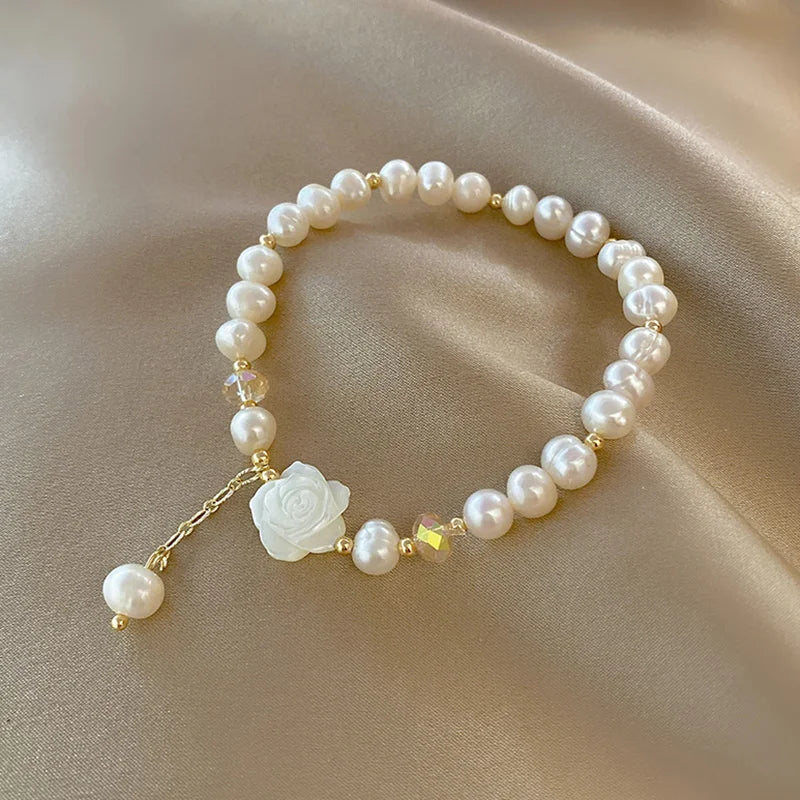Korean Fashion Natural Pearl Flower Bracelet