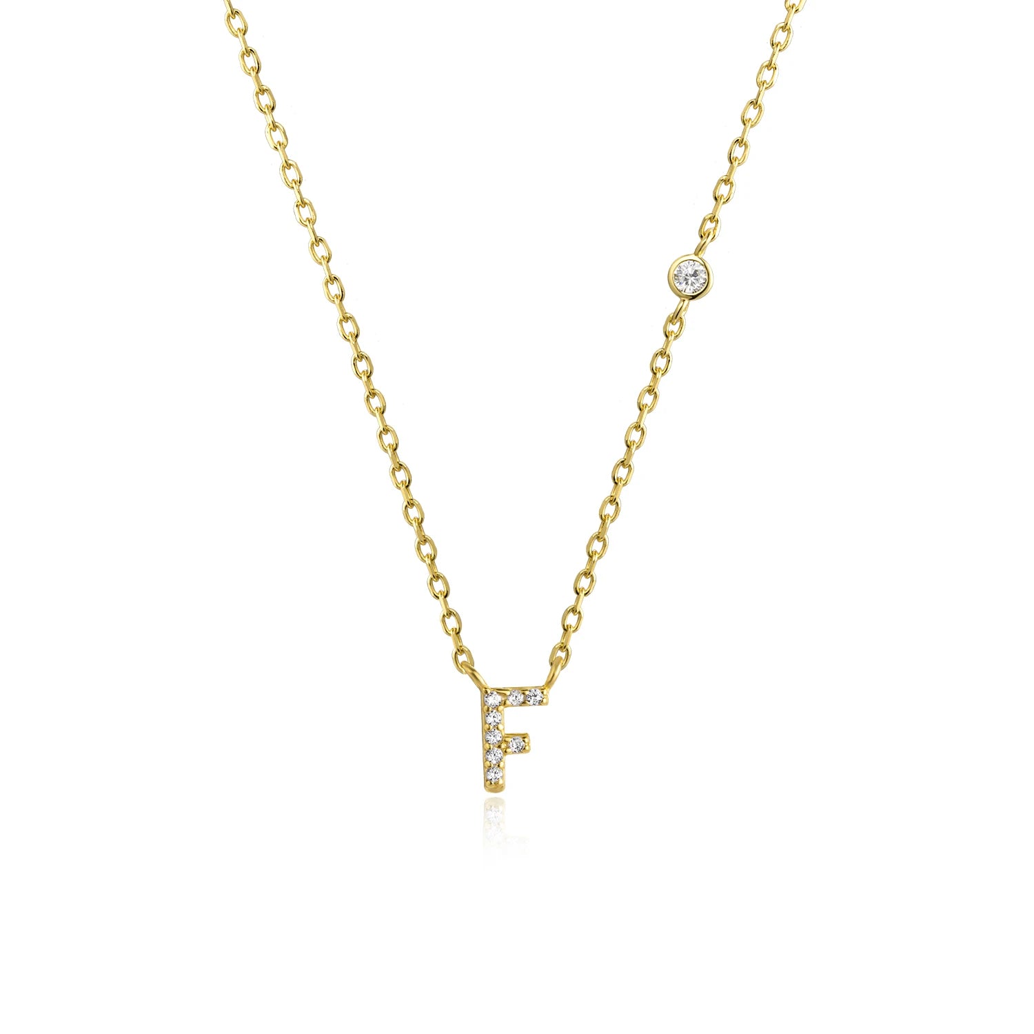 Initial Alphabet Necklace - 925 Sterling Silver