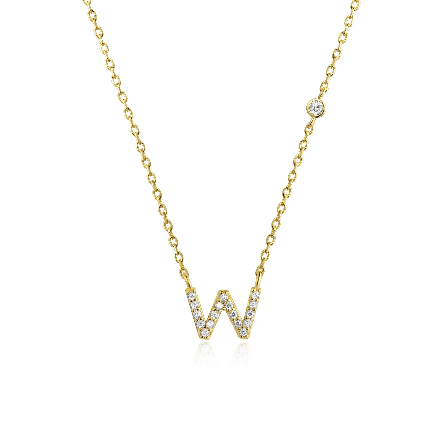 Initial Alphabet Necklace - 925 Sterling Silver