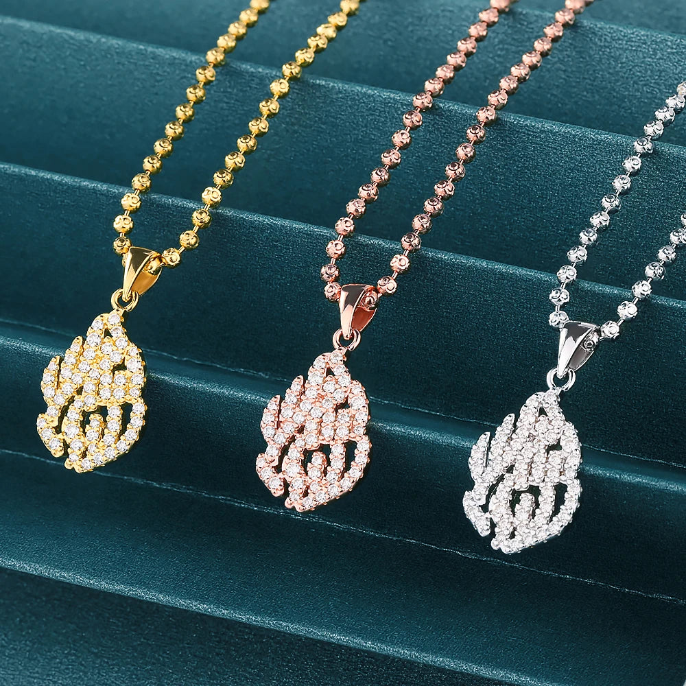 Sparkling Flame  Pendant Necklace