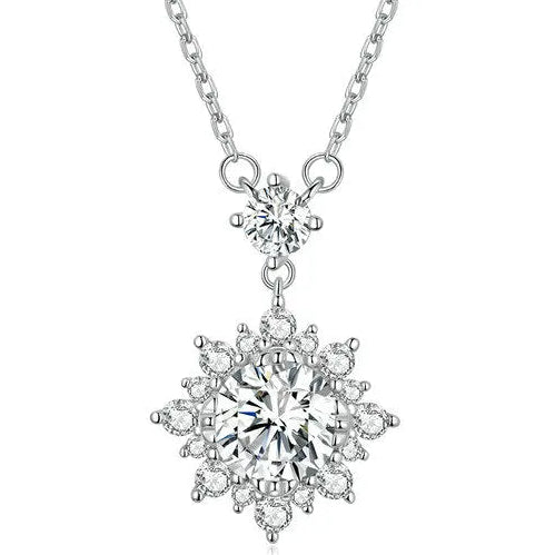 Moissanite Halo Necklace