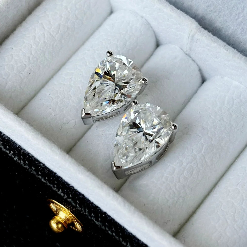 Pear Cut Earrings D Color Waterdrop