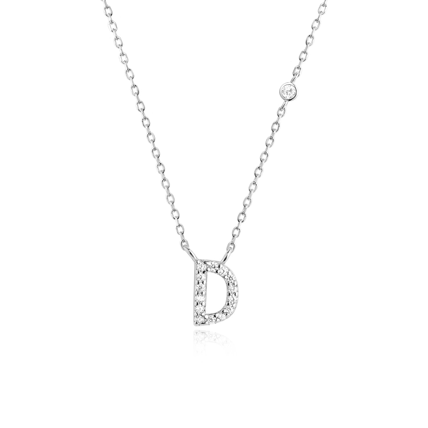 Initial Alphabet Necklace - 925 Sterling Silver