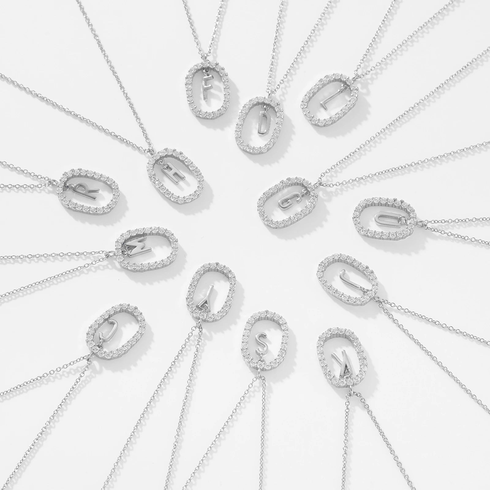 Silver Gold Initial Letters Pendant Alphabet Necklace