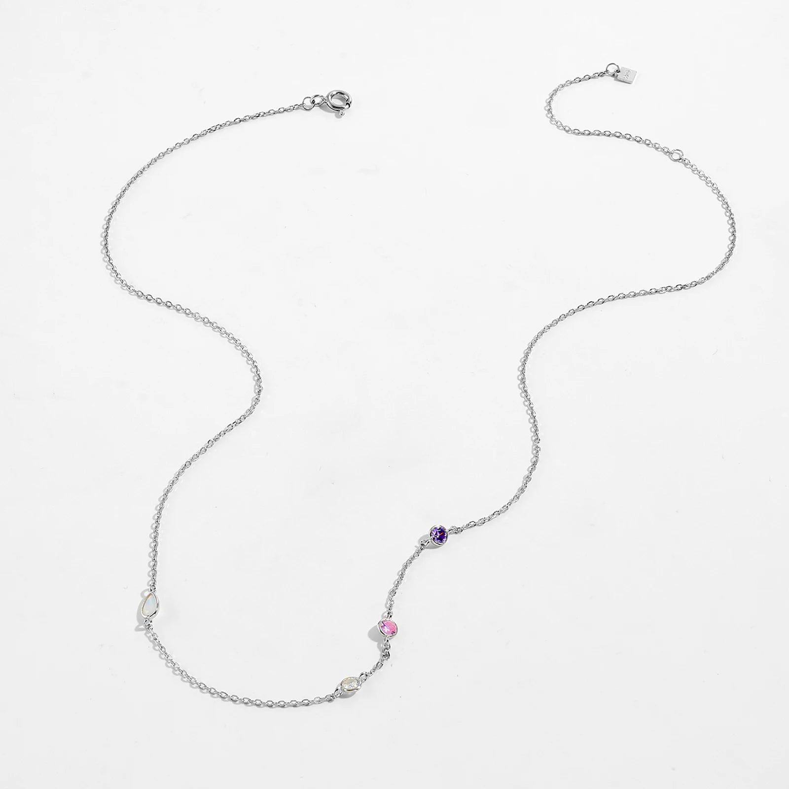 Pear Shape Opal Round Zircon Colorful Luxury Long Chain Necklace