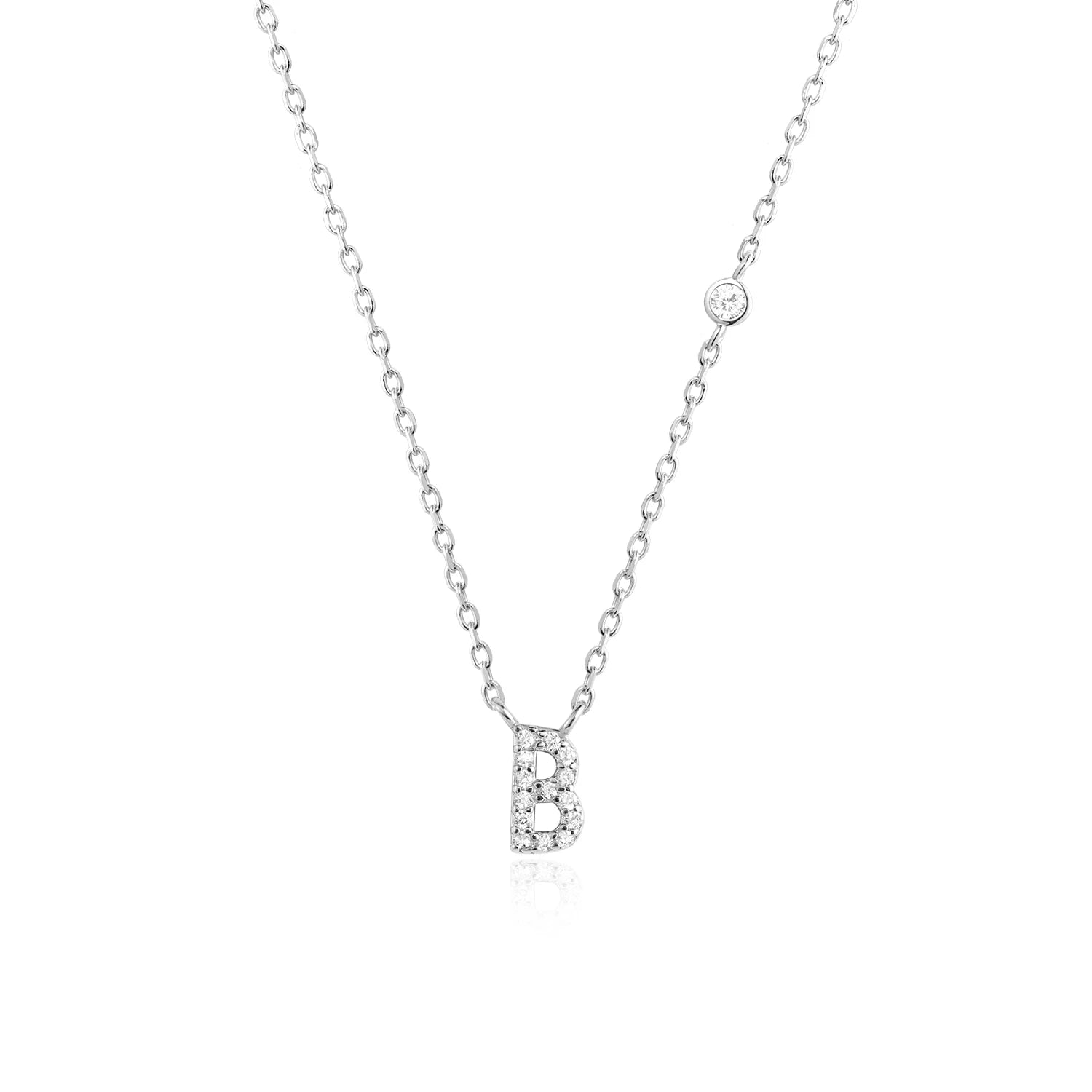 Initial Alphabet Necklace - 925 Sterling Silver