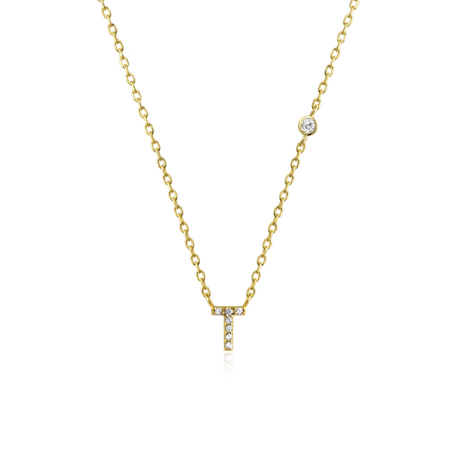 Initial Alphabet Necklace - 925 Sterling Silver