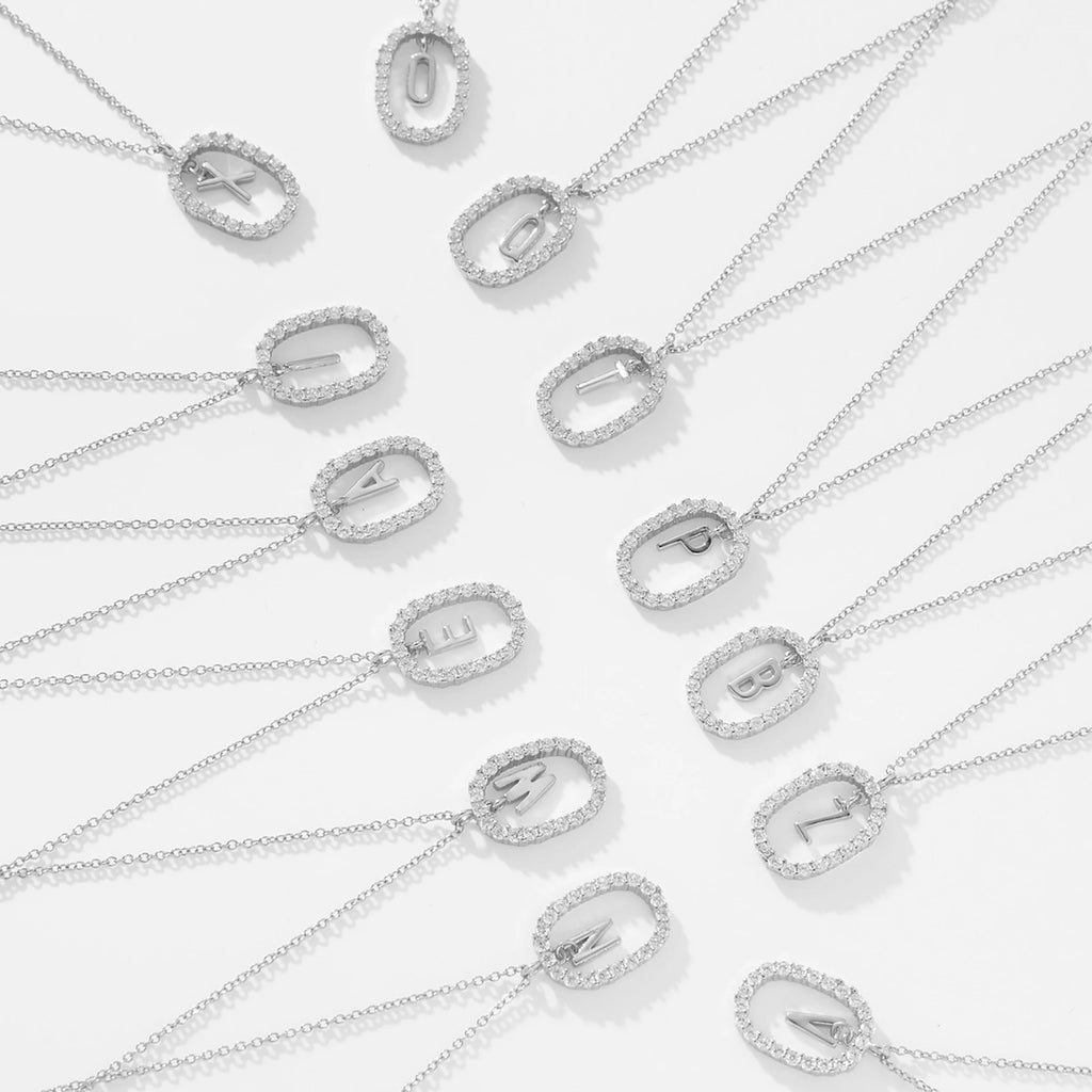 Silver Gold Initial Letters Pendant Alphabet Necklace