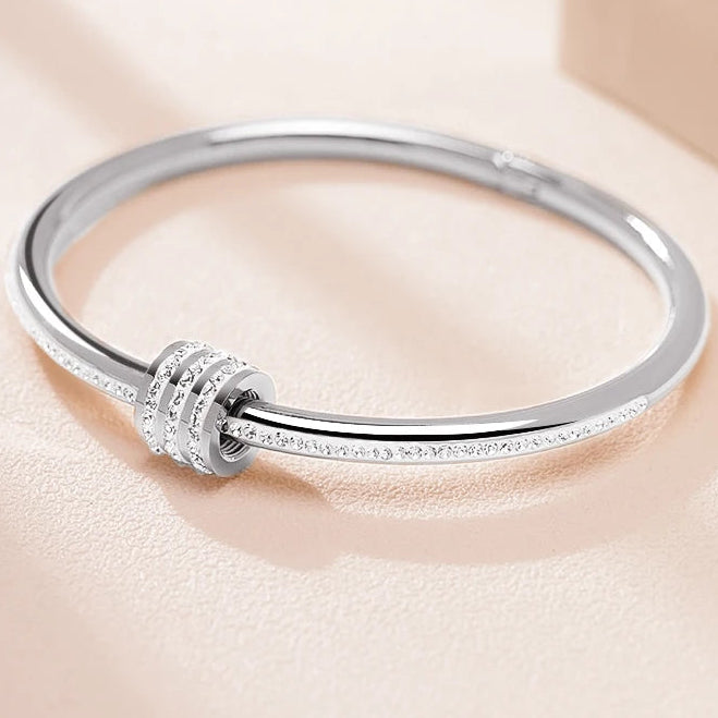 Zircon Bangle For Women Circular Screw Bracelet