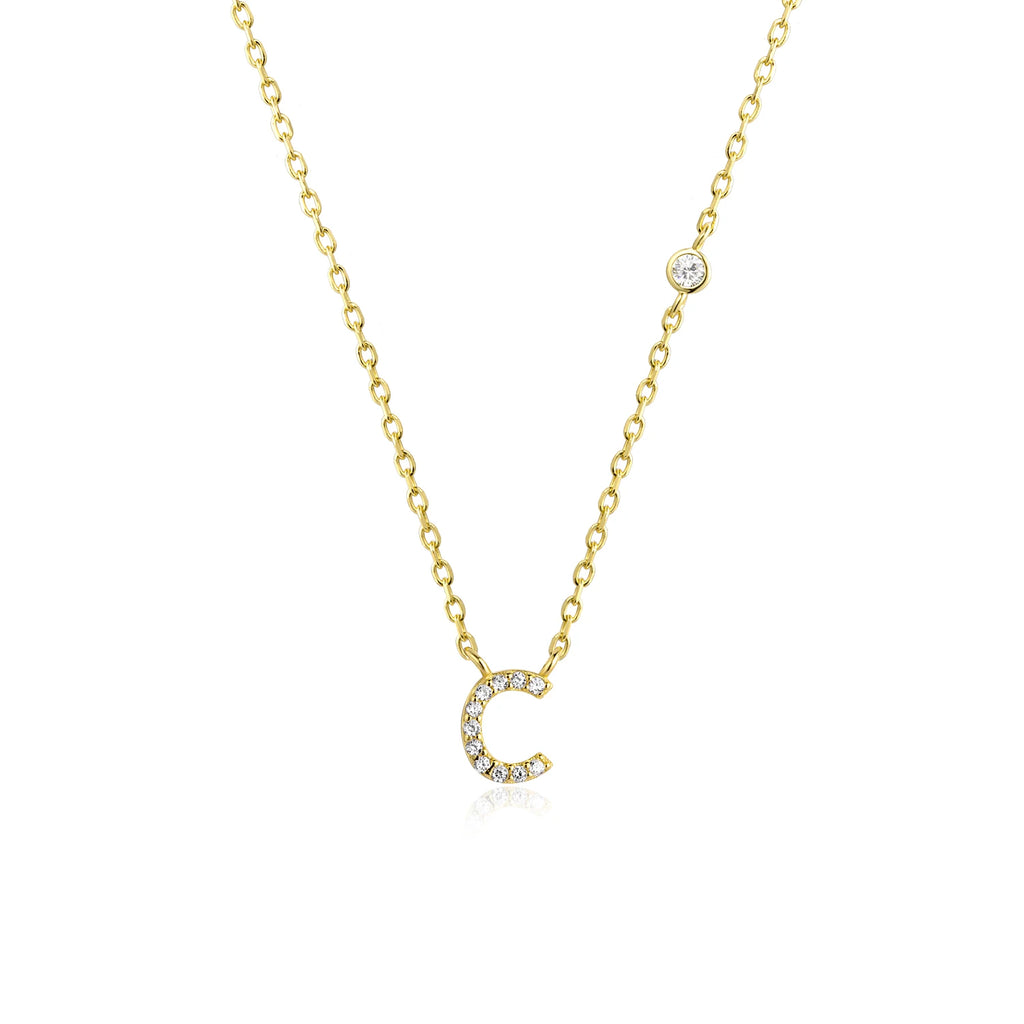 Initial Alphabet Necklace - 925 Sterling Silver