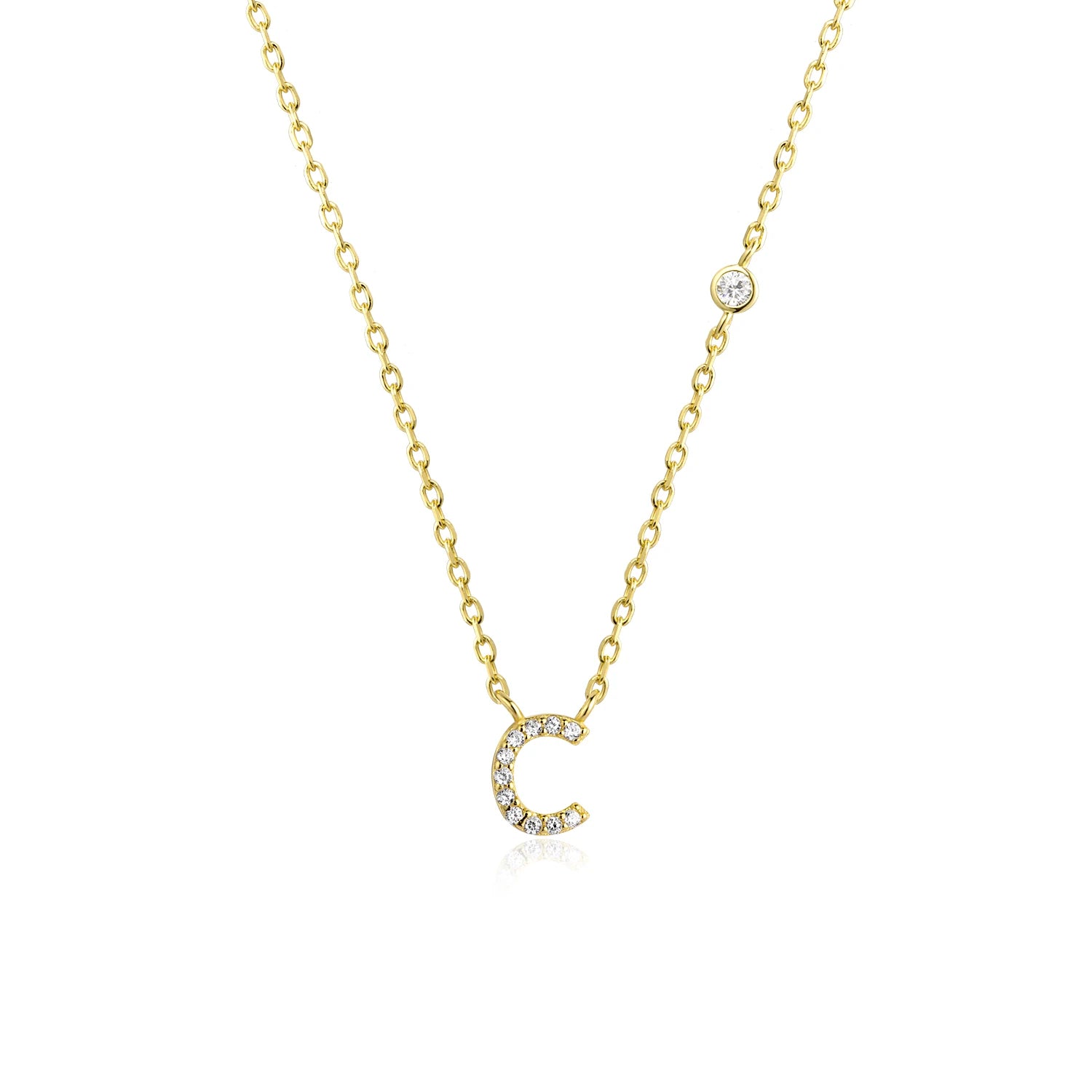 Initial Alphabet Necklace - 925 Sterling Silver