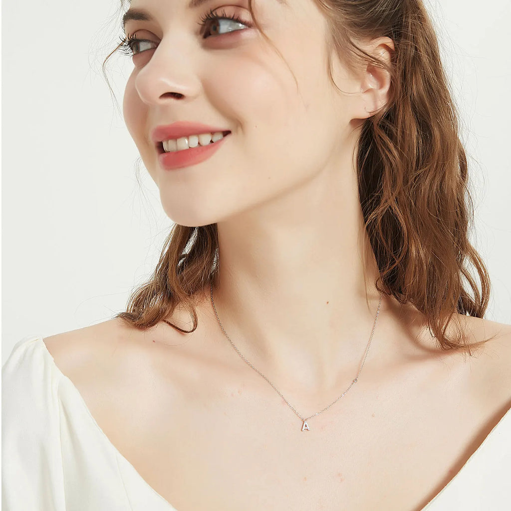 Initial Alphabet Necklace - 925 Sterling Silver